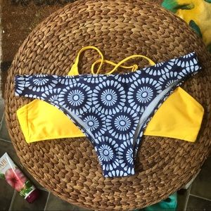 Bikini Separates: Navy Floral Bottom (bundle=save)